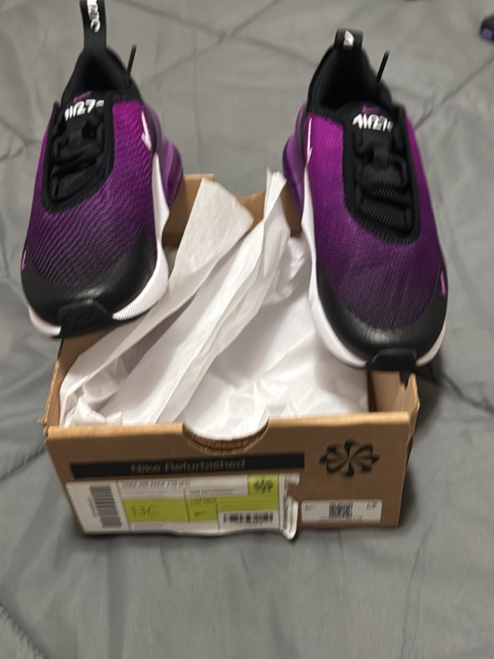 Kids Nike Nax 270 Purple Gradient Athletic Sneakers - Lightweight Comfort